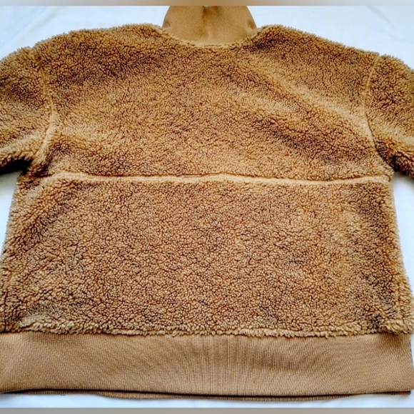 JoyLab Women's Sherpa Fleece Teddy Jacket Half Zip Pullover Camel Kangaroo Large - Picture 9 of 16